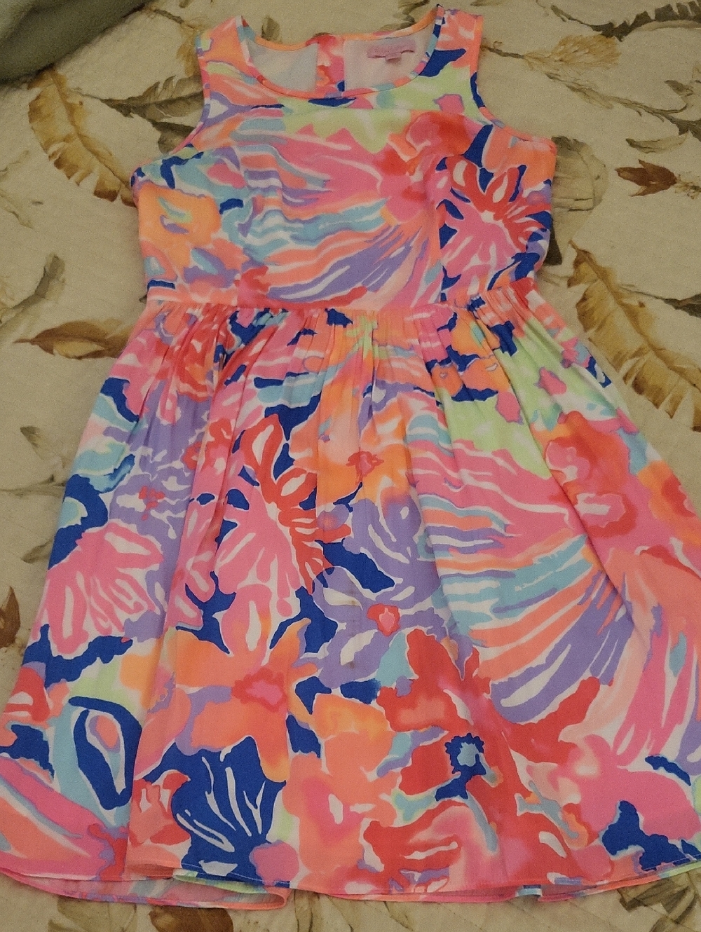 Lilly Pulitzer Womens Sleeveless Floral Print Dress - Pink, Coral, Blue, Purple